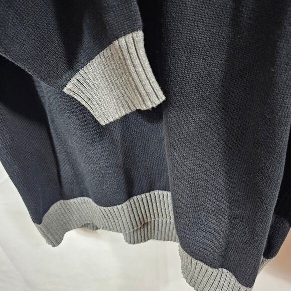 Vintage Kenneth Cole Reaction "Sonia"  Black & Gray V-Neck Sweater Men's XL - Picture 4 of 11